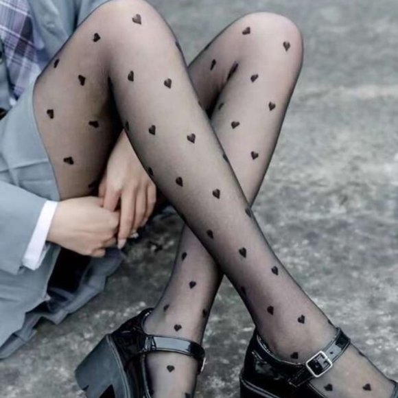 . Accessories - heart print nylons